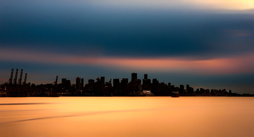 City Silhouette by beelzebub2011, canada britishcolumbia vancouver burrardinlet silhouette le longexposure 10stopnd