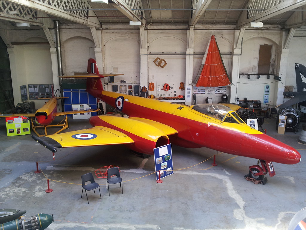Meteor D.18 WK800/Z ex RAE Lianbedr RAF. Preserved Old Sarum Airfield Museum, 19-07-2013.