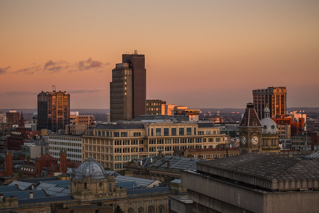 Golden Hour Cityscape of Birmingham