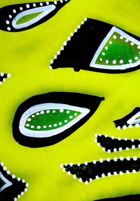 Abstract Green-Yellow-Black-White