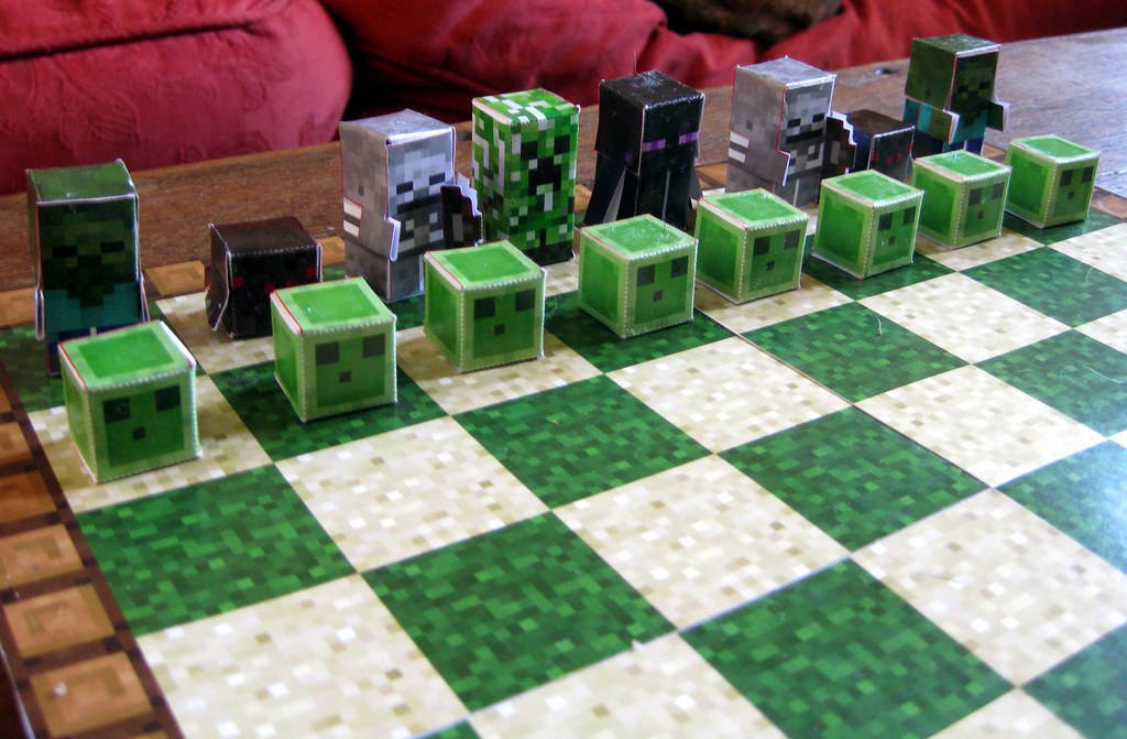 Papermau: Minecraft Chess Game Papercraft - by Pixel Papercraft