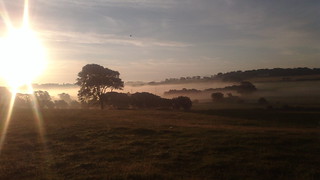 Sunrise in the sky,mist in the fields on Anglesey 8 8 13