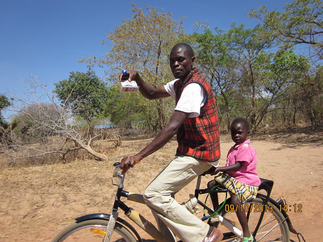 Father and Daughter on bicycle with Kit Yamoyo