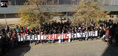 Protesta de los Biris ante la dimisión de Del Nido