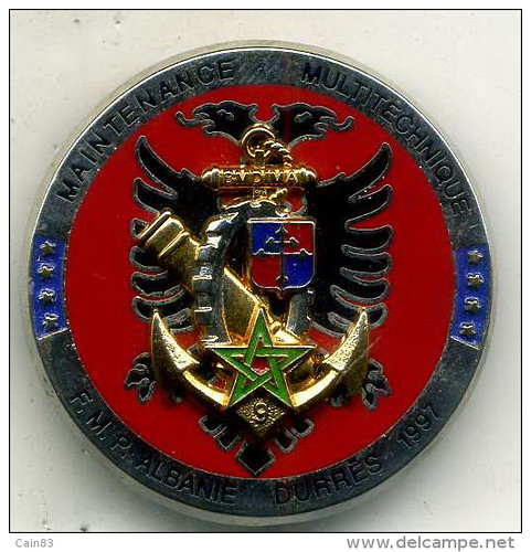 Δυρράχιο, Дуррес, Durrës, Durazzo, 1997. Dekoratë e ushtrisë franceze për ndihmën teknike gjatë krizës politike dhe humanitare të vitit 1997. 9ème Bataillon du Matériel de Division d’Infanterie de Marine, BMDIMa.