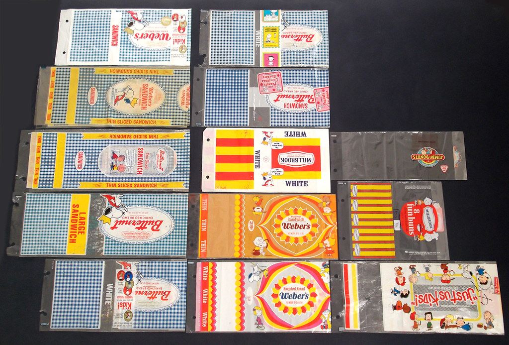 Old Vintage Peanuts / Snoopy bread baked goOds wrappers