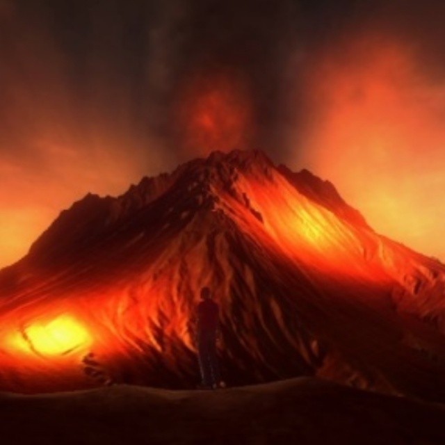A volcano. Another interactive 3D virtual learning environment available for use in education, or...?