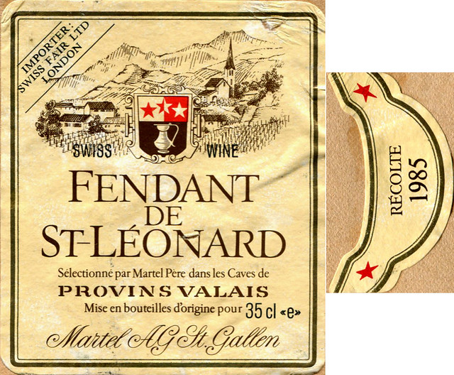 Switzerland - Fendant de St-Léonard 1985