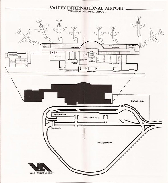 Harlingen Valley International Airport (HRL) terminal map - 1991