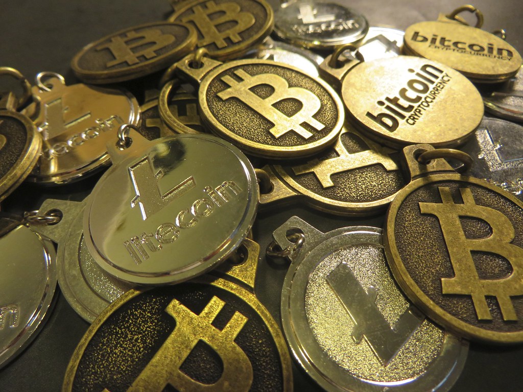 Bitcoin Litecoin Keychains IMG_3478 - Pile of Bitcoin and Li