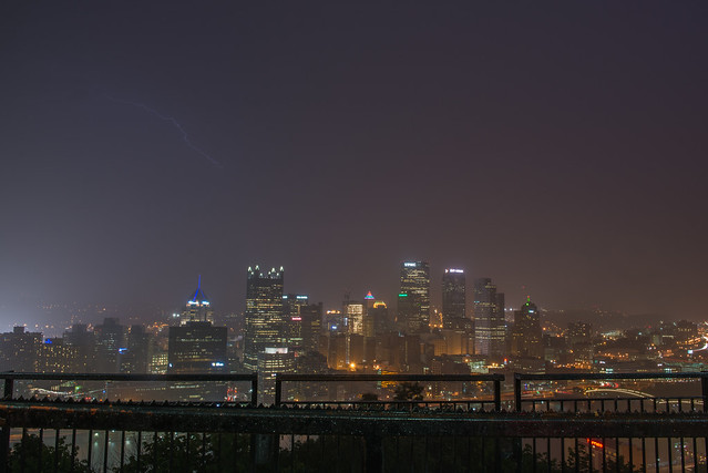 Lightning over Pittsburgh from Mt. Washington in the Spring 2014 007