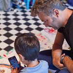 Our Illustrator in Residence Barroux helps a youngster get involved with his Big Draw | 