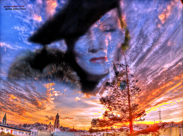 Marlene in the Sky at Sunset, HDR Montage