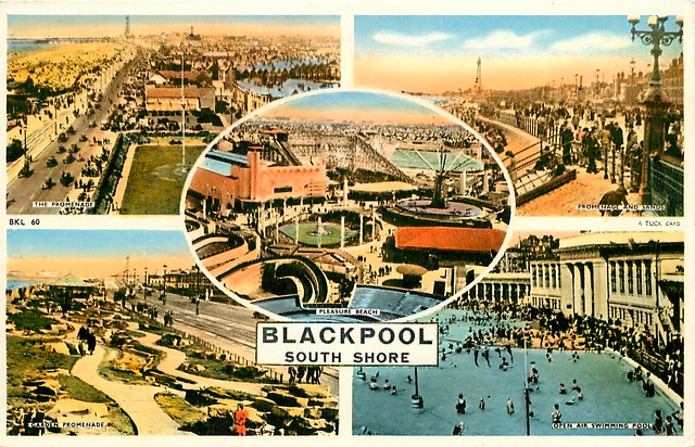 Blackpool, Multi View Card Open Air Baths