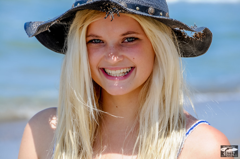 Blonde girl in bikini with beach ball - wide 5