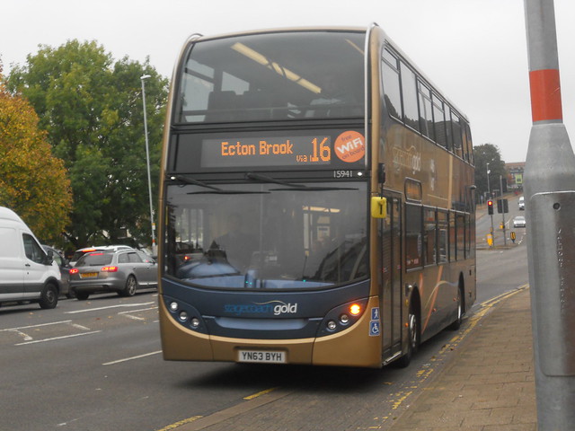 Stagecoach Scania Enviro 400 15941 YN63 BYH on route 16 to Ecton Brook