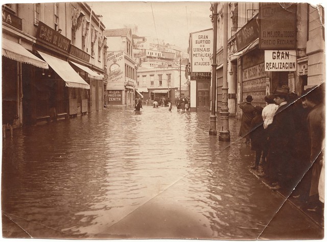 Valparaiso, otra  inundacion del plan, foto Frey 1914