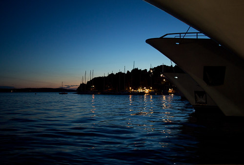 blue sunset sky holiday water island lights boat twilight blues croatia hvar hrvatska dalmatia pvanhala