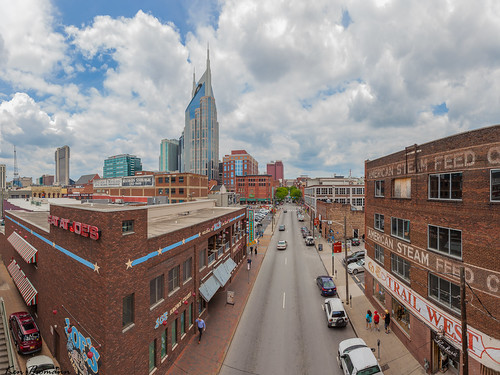 road street trees panorama tower glass stone skyline buildings landscape fun photography hotel downtown skyscrapers nashville outdoor tennessee steel pano parking bricks streetphotography bank wideangle panoramic cobblestone explore eat batman crabs hdr att joescrabshack deepsouth canoncameras kenthomannphotography shootproof
