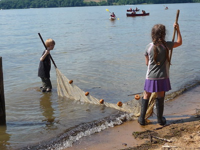 Youth with in-seine net