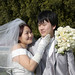 Japanese Couple Posing With Bouquet