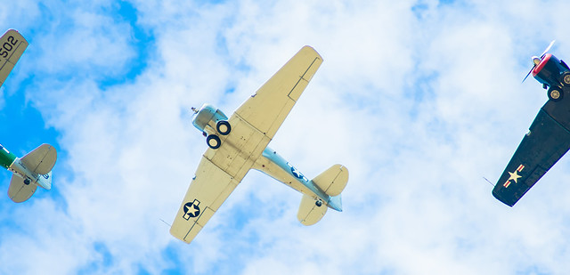 action in the sky during an airshow