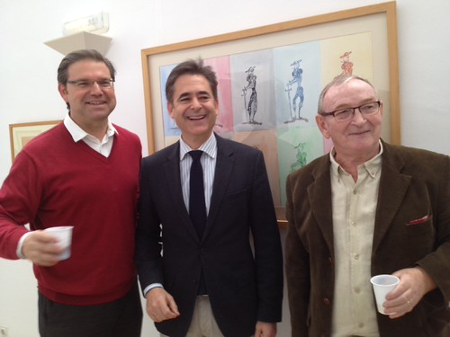 Xavier de Hennin, Partner, Blanca Real; Dr Álvaro Simón de Blas, Director General Euronova BIC; Roger Cummiskey, Artist.