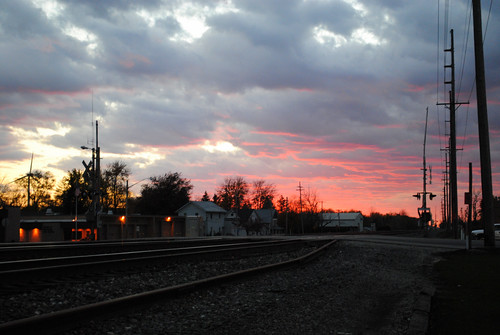 street railroad sunset ohio chicago fall crossing norfolk line southern defiance archbold