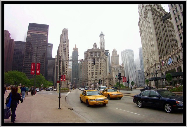 Chicago Il ~ Skyline view from  N Michigan Ave. South