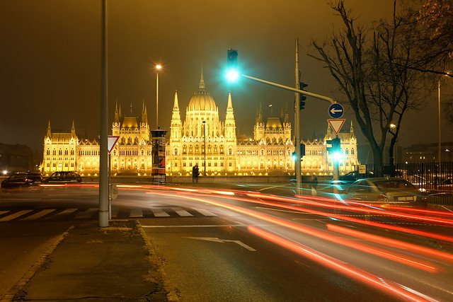 Budapest, Csalogany street at night 6