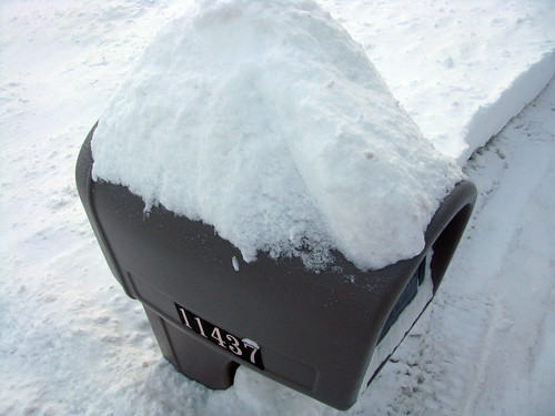 winter snow cold ice mailbox view obscure