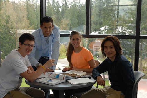 Students studying in Salish Hall