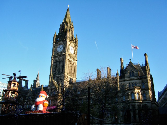 Manchester Town Hall and Father Christmas