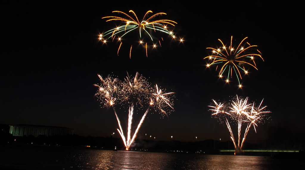 Fireworks over Lake Burley Griffin 2014