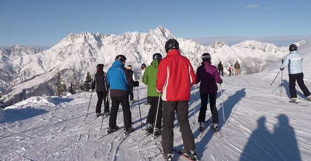 people wearing ski helmets in Austria