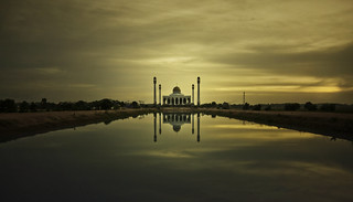 Power of Sunset over Central Mosque Songkhla,Thailand