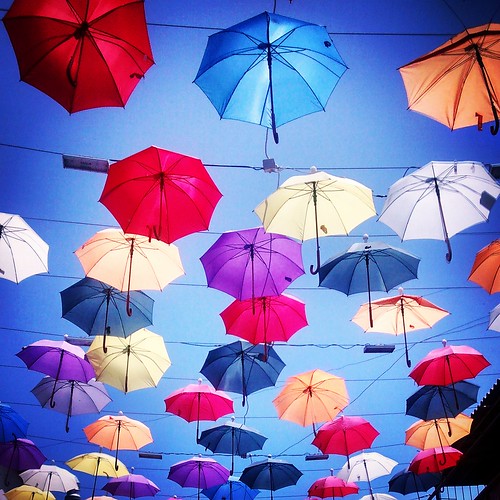 colour umbrella turkey view bluesky antalya umbrellas