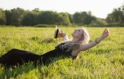 sunset portrait woman sun girl field grass hat sunshine outdoor blonde