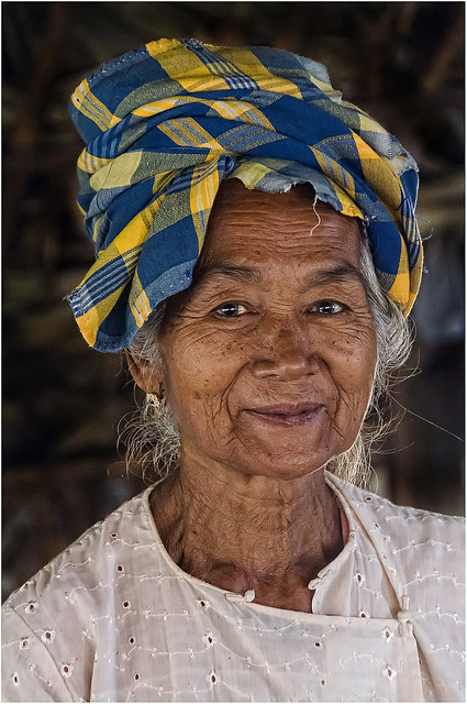 Myanmar. Old woman's smile.