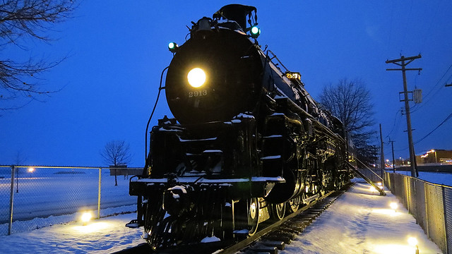 Santa Fe Steam Train In The Snow!