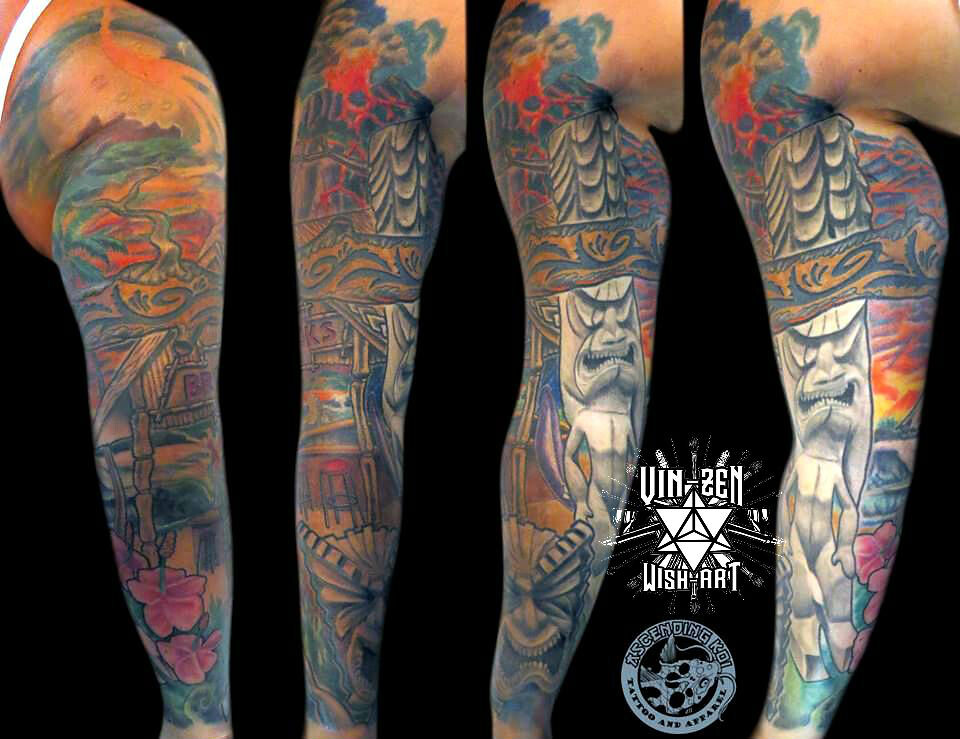 hawaiian tiki tattoo sleeve - a photo on Flickriver
