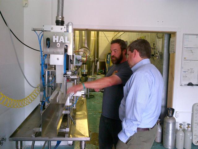Senator Begich visits the Kenai River Brewing Co. In Soldotna