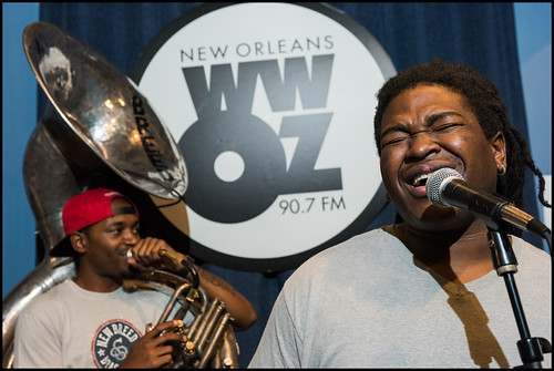 New Breed Brass Band during WWOZ 2016 Fall Drive. Photo by Ryan Hodgson-Rigsbee - rhrphoto.com