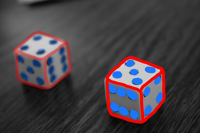 BW Colorful Dice