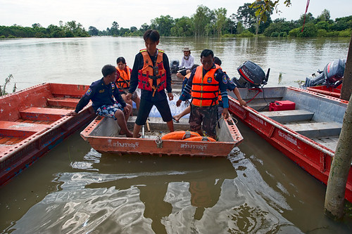 people woman man tree nature water thailand boat flood disaster prachinburi simahaphot