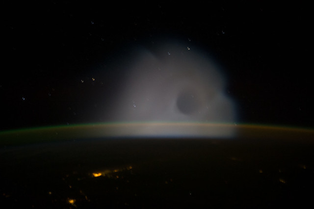 Missile Launch Viewed from the International Space Station
