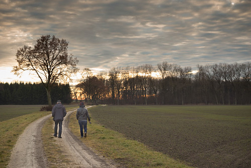 Cloudy walk by GEHPhotos, sunset field germany landscape bavaria countryside couple europe track cloudy path walk eu deu ef50m