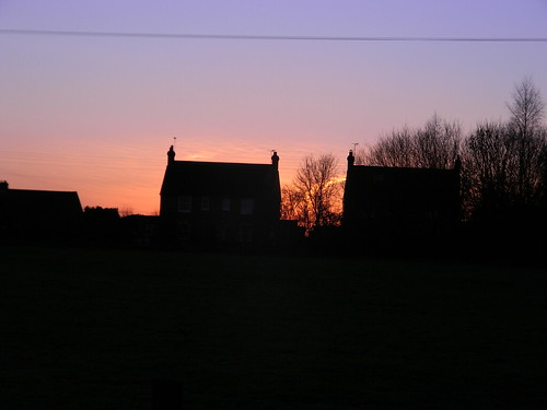 Sunset and houses Appledore Short Circular