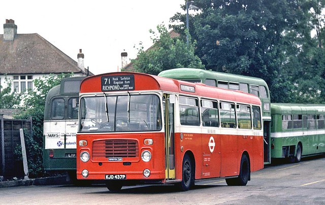 London Transport: BL37 (KJD437P) from Kingston Garage in Leatherhead Garage while working Route 71