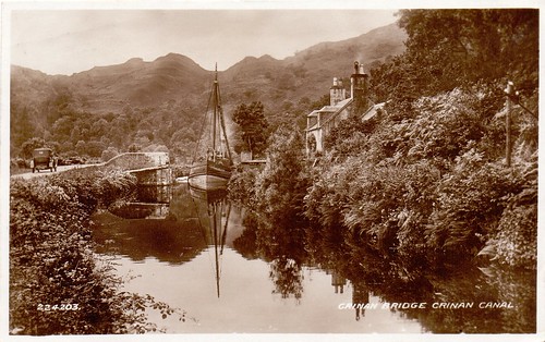 vintage scotland canal highlands antique scottish postcards puffer crinan the ardrisaig